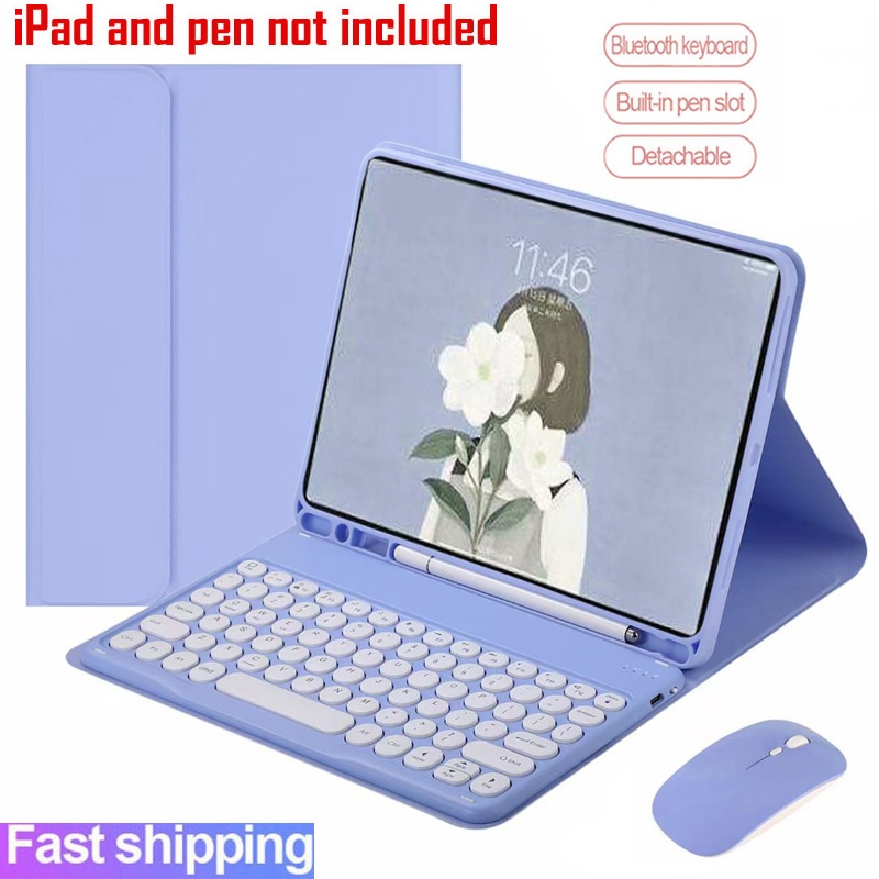 Capa Com Teclado Para Samsung Galaxy Tab A11+ A9+ 11 Alto-Falante A9 8.7'' A11 Sem Fio Bluetooth Mouse Invólucro