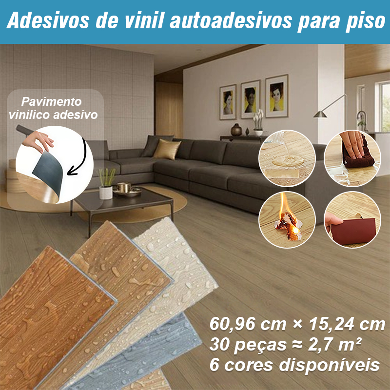 30/60/90 Peças Piso Painel Revestimento Vinílico Adesivo Lavável Madeira 60,96x15,24CM em Oferta na Shopee