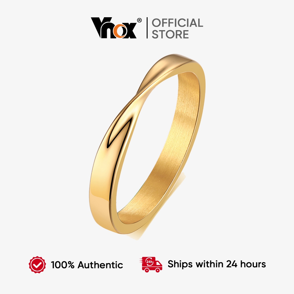 Anel De Amor Torcido Vnox Mobius Para Mulheres Homens , Faixa De Casais Promessa De Casamento Em Aço Inoxidável em Oferta na Shopee