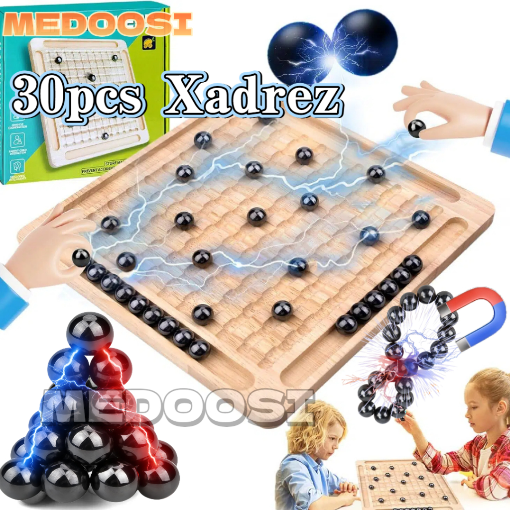 ​​Tabuleiro Magnético Xadrez em Madeira Infantil- Jogo Portátil com Peças Imanadas | Brinquedo Educativo para Crianças em Oferta na Shopee