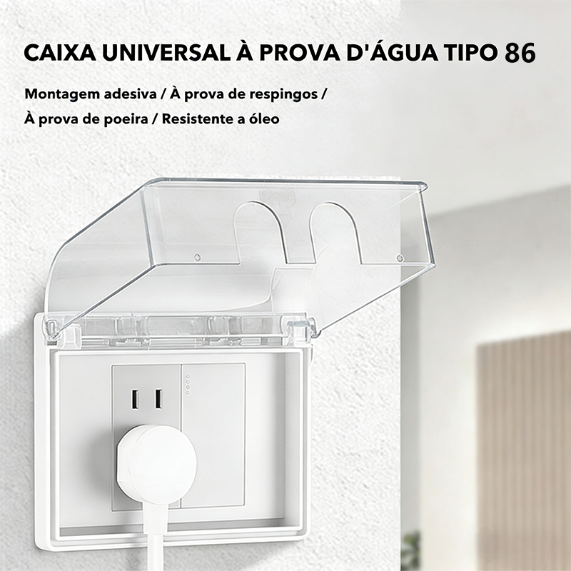 Capa protetora de tomada antipoeira à prova d'água tipo 86 capa transparente para interruptor de parede de banheiro