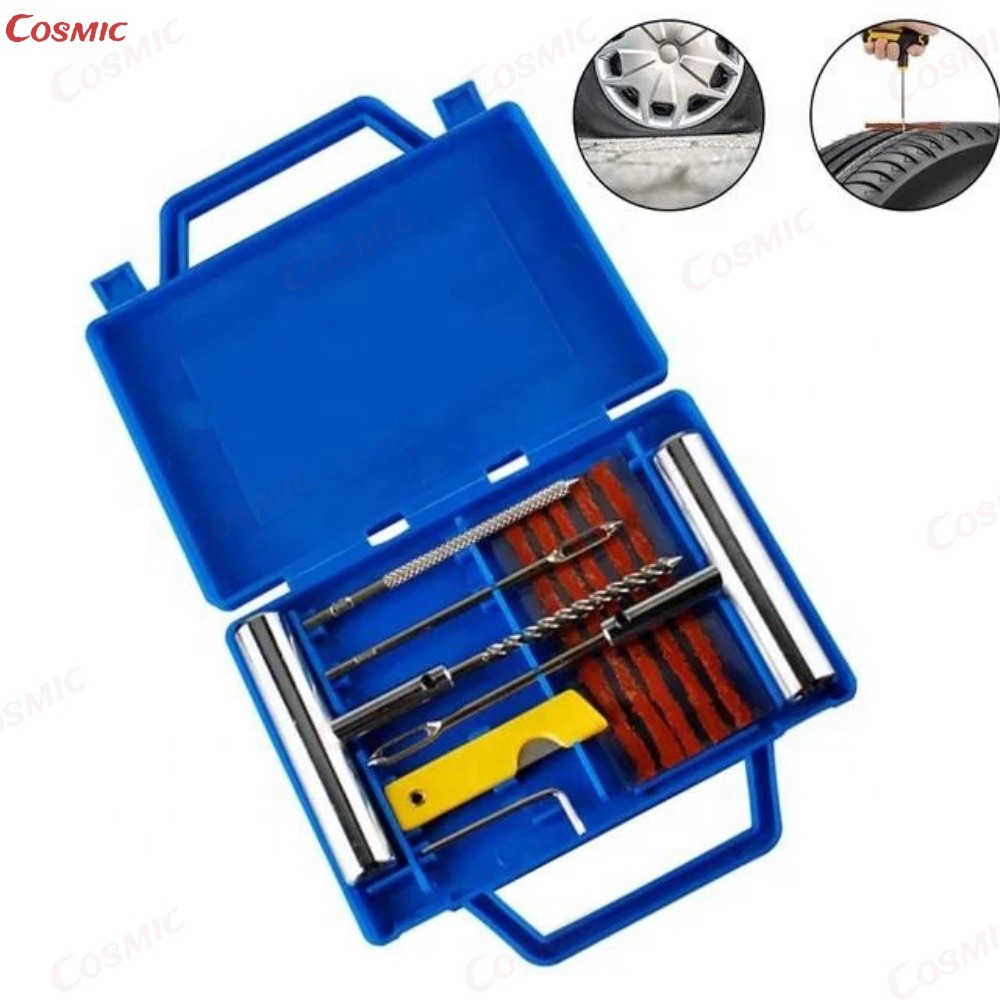Kit Reparo Pneu Profissional Maleta Com 25 15 e 5 Refis Para Remendo Pneu moto e carro-CO