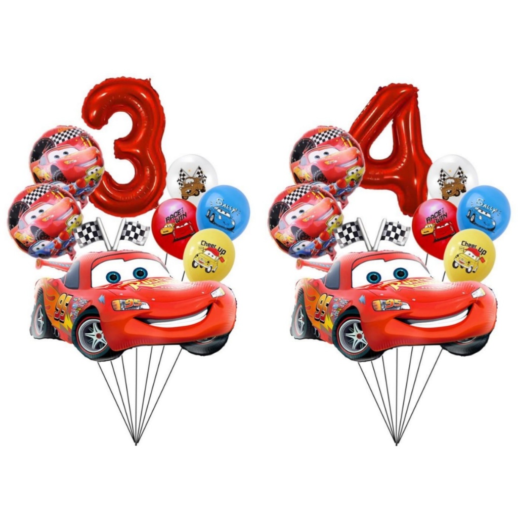Conjunto De Balões Lightning Mcqueen De Carros De Corrida , 8 Peças , Decoração De Balão Para Festa De Aniversário Infan em Oferta na Shopee