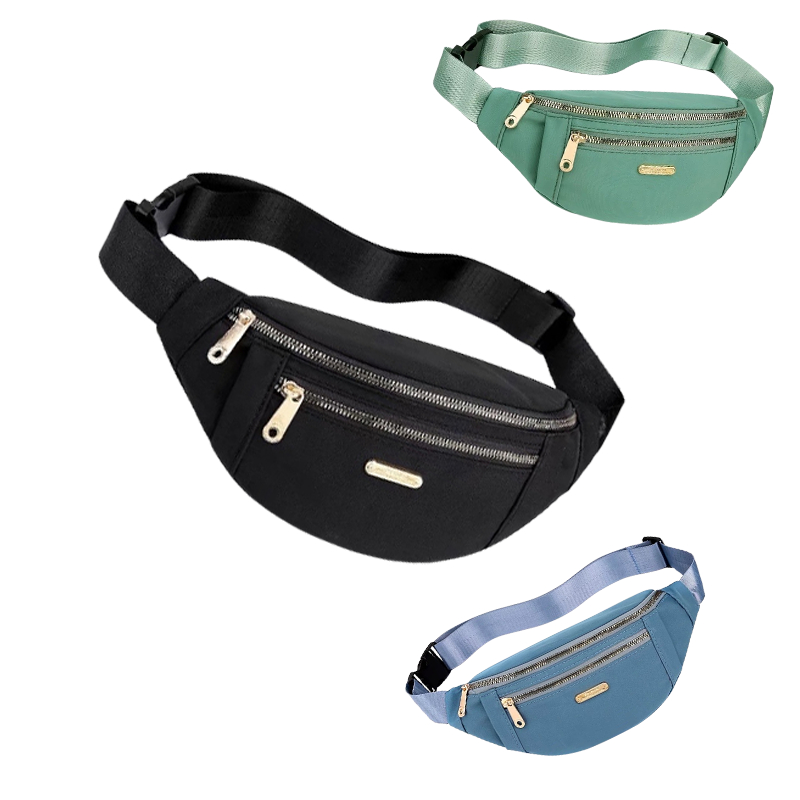 Women's Canvas Waist Bag Organised Compartments (Coins/Mobile/Documents) Sports & Travel Anti-Theft Pouch em Oferta na Shopee