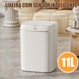 USB Lixeira Inteligente 11L/14L/15L Sensor Automático De Carregamento 3 Modos Para Cozinha Banheiro em Oferta na Shopee