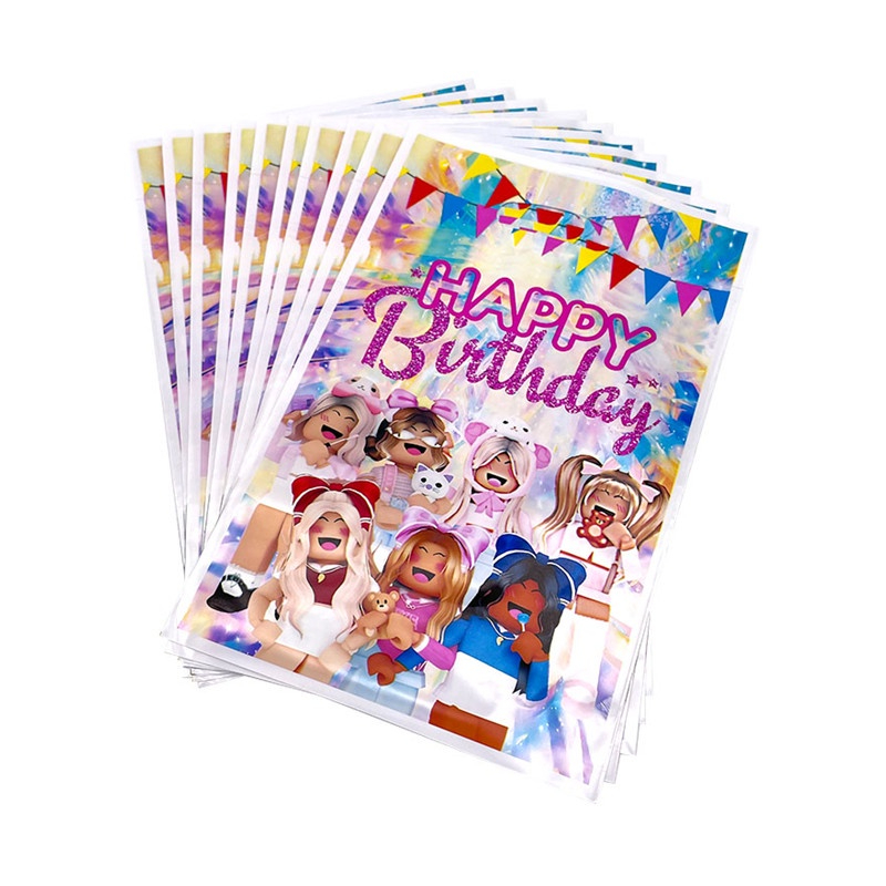 30 Peças Sacos De Saque Roblox Rosa Saco De Presente Para Meninas Suprimentos Festivos De Aniversário