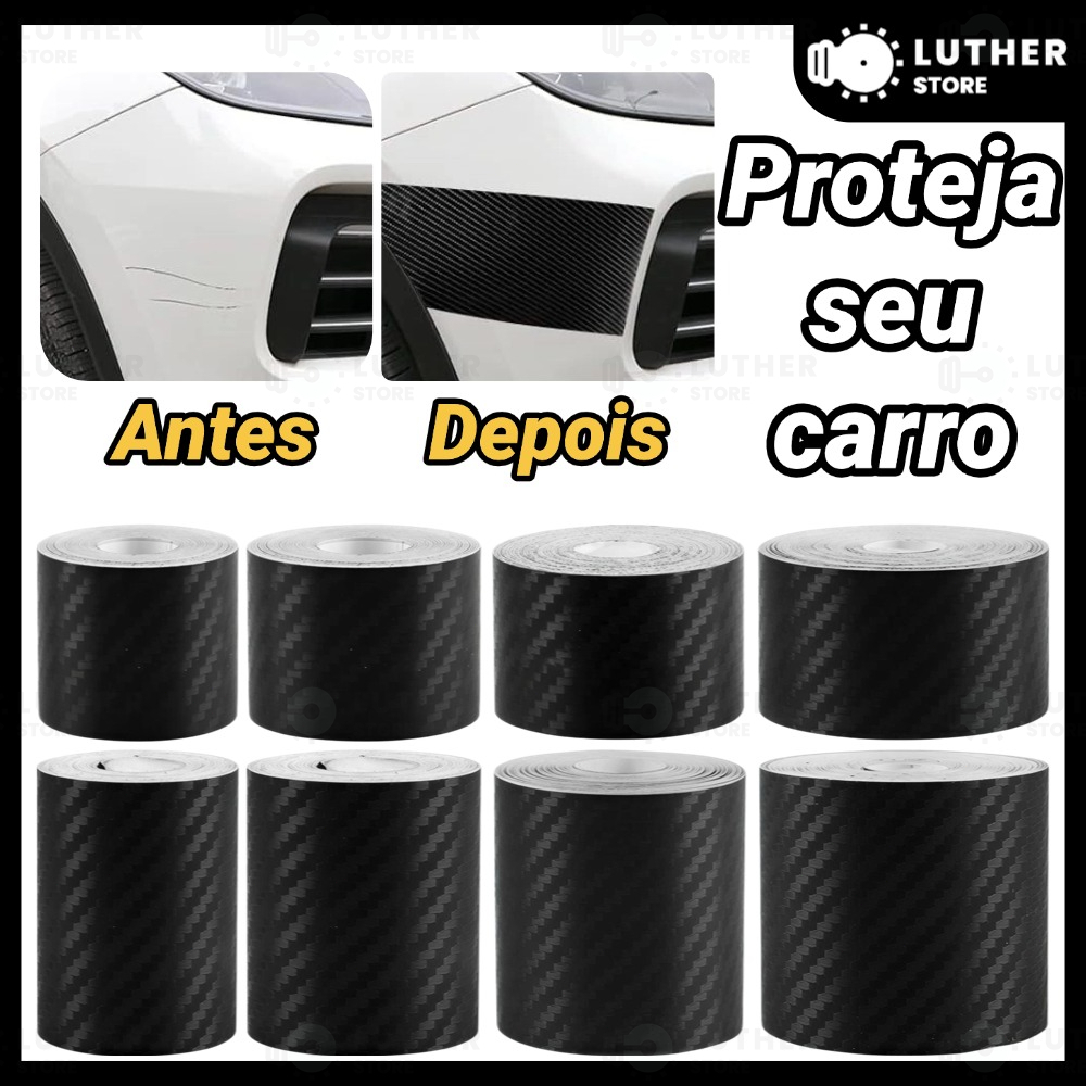 Adesivo 3D Fibra de Carbono Preto Carro Moto Anti-Riscos Protetor Soleira Porta Espelho Coluna DIY 5cm 10cm Fosco