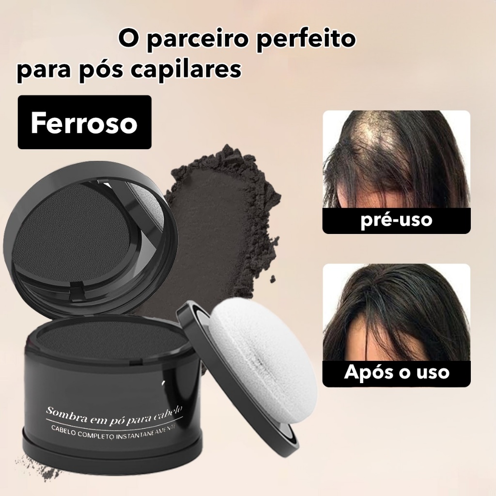 Sombra em Pó para Cabelo, Preenche Linhas Capilares Instantâneo à Prova d'Água, Disfarça Testas Altas e Reparo de Corte