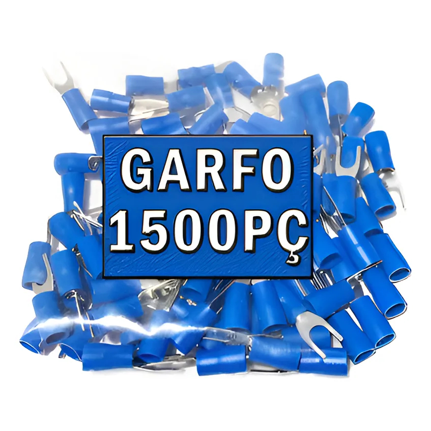 Terminal De Garfo 1.5 E 2.5 Mm Azul Pré-Isolado 1500 Unidades