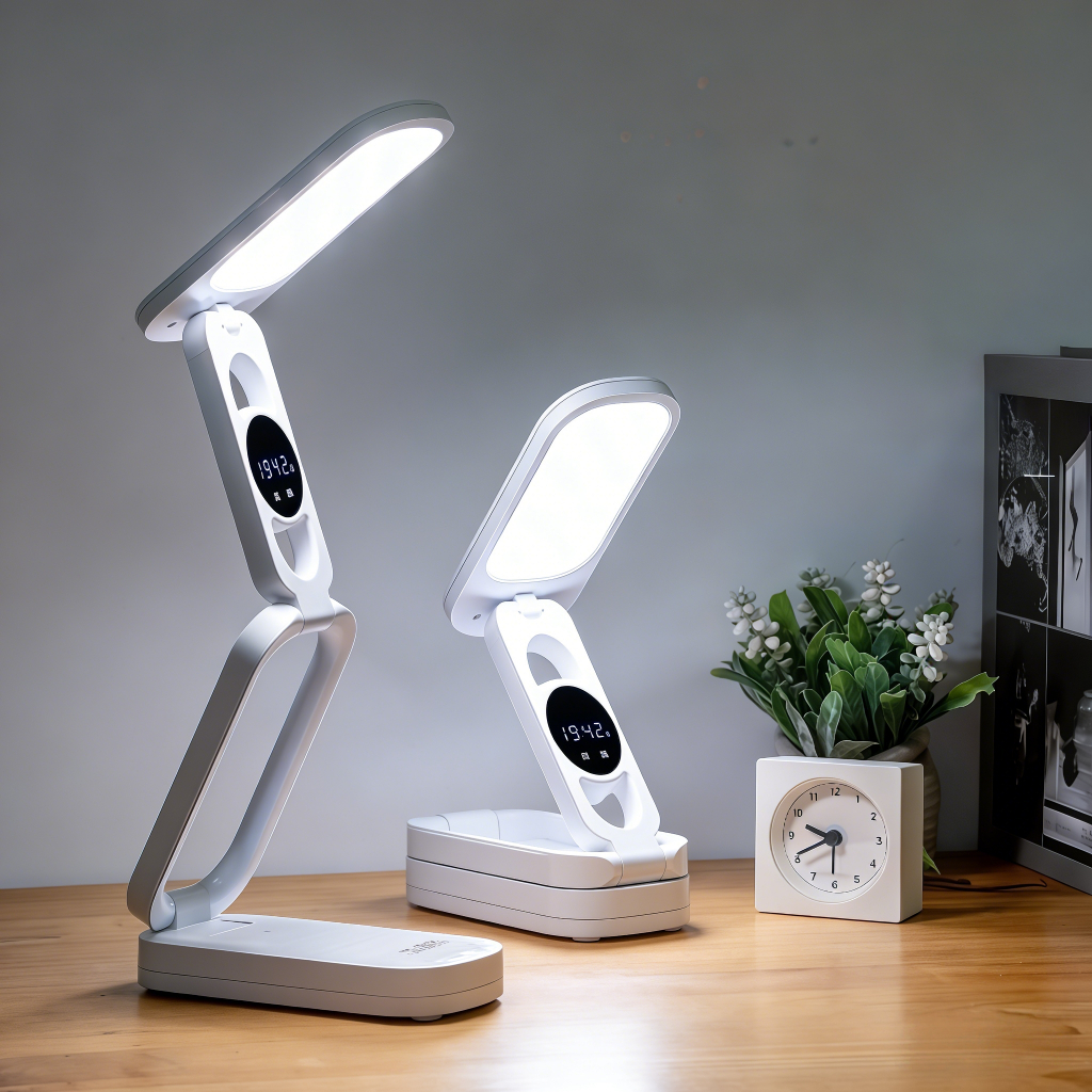 Lâmpada Luminária Portátil Abajur Mesa 32 Led Dobrável Recarregável Ajustável com 3 Modos Para Lateral De Cama/Mesa