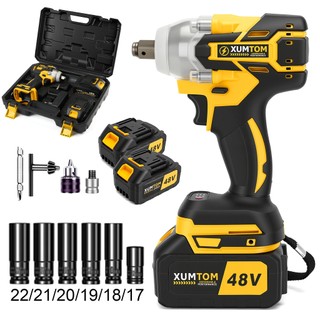 Chave De Impacto 48V Eletrica Profissional Parafusadeira Furadeira 450NM Brushless 2 Bate…