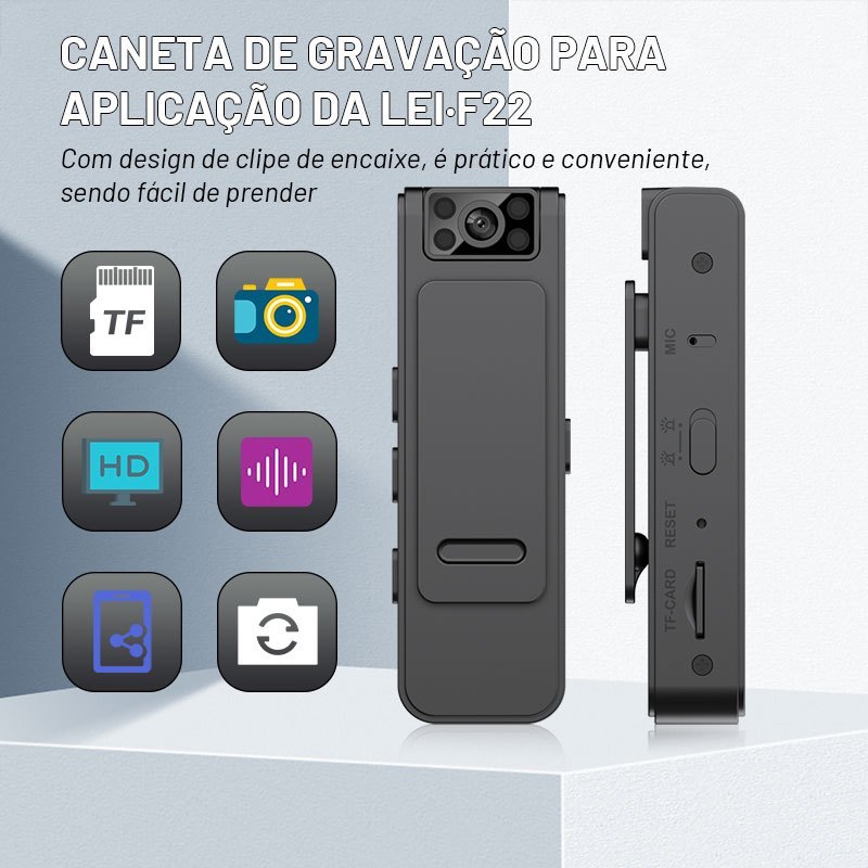 Mini Câmera Portátil HD 1080P Com Clipe Traseiro Design WiFi Gravadores De Vídeo De Visão Remota em Oferta na Shopee
