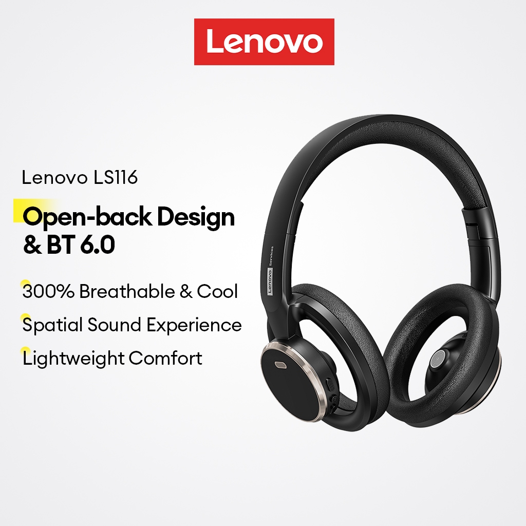 Fones De Ouvido Bluetooth Lenovo LS116 E Sem Fio Abertos Com V6.0 Som Espacial Mais 300 % Respirável