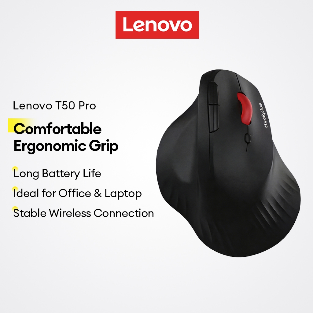 Mouse Sem Fio Lenovo T50 Pro Para Laptop De Escritório E Aderência Confortável B