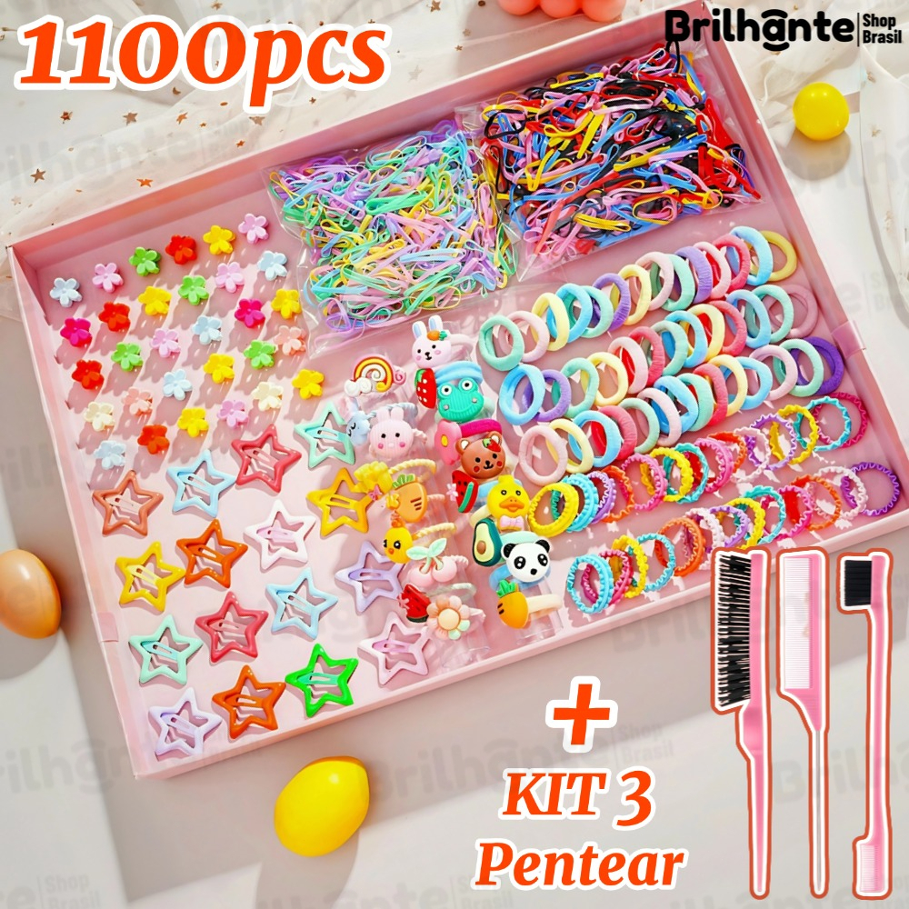 Conjunto De Acessórios Para Cabelo De Desenho Animado De 1100 Peças | Clipes BB Coreanos +Conjunto de pente de 3peças em Oferta na Shopee