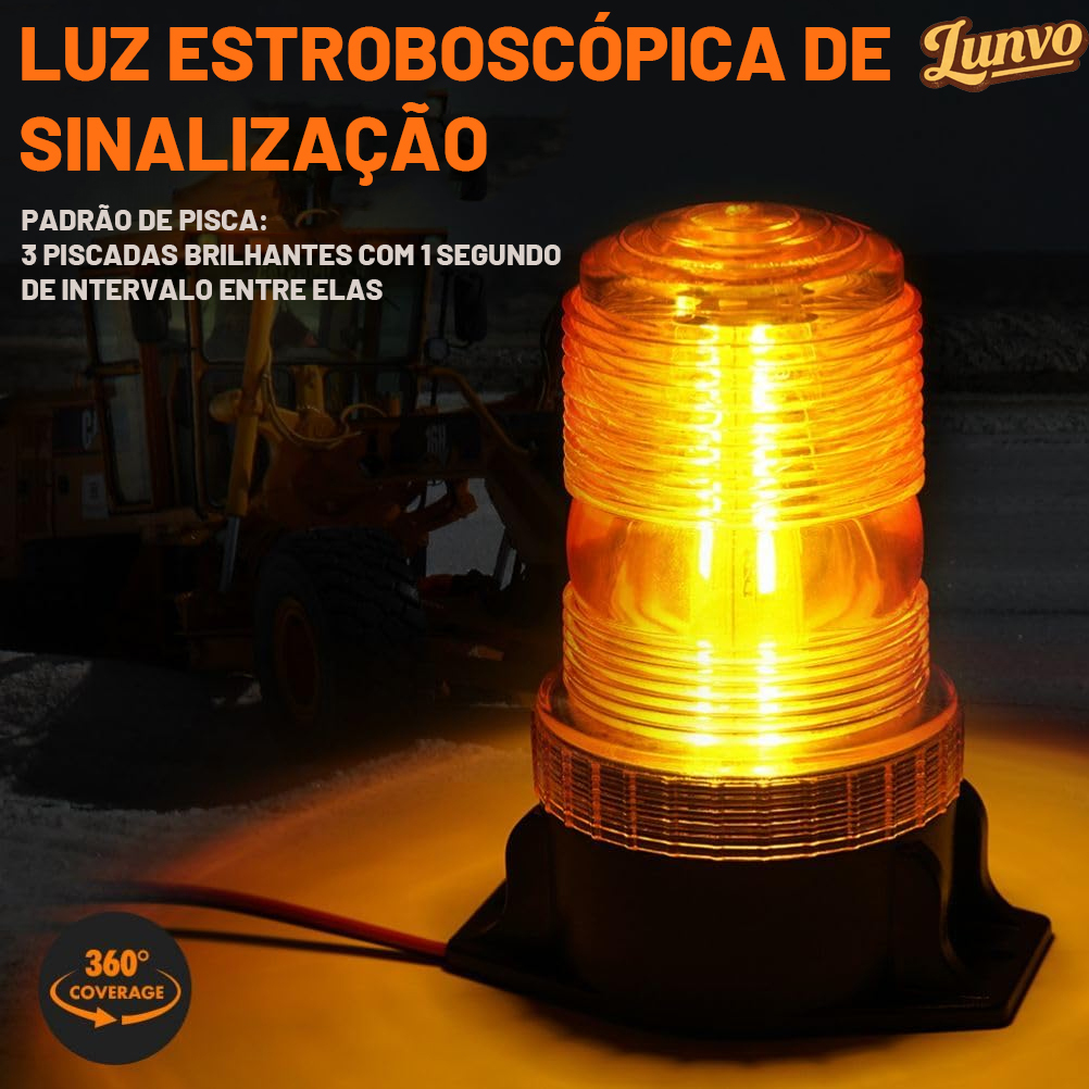 Giroflex Led 12v 24v Âmbar Empilhadeira Máquina Universal Strobo Caminhão Guincho