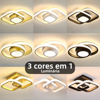 Luminária Plafon Moderno Dourado LED, Para Sala, Quarto, Hall de Entrada, Sala de Estar Bivolt 85-265V em Oferta na Shopee