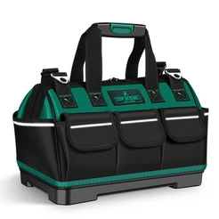 Bolsa de ferramentas de lona reforçada, bolsa de armazenamento de ferramentas com Base de borracha de 16 polegadas, adeq