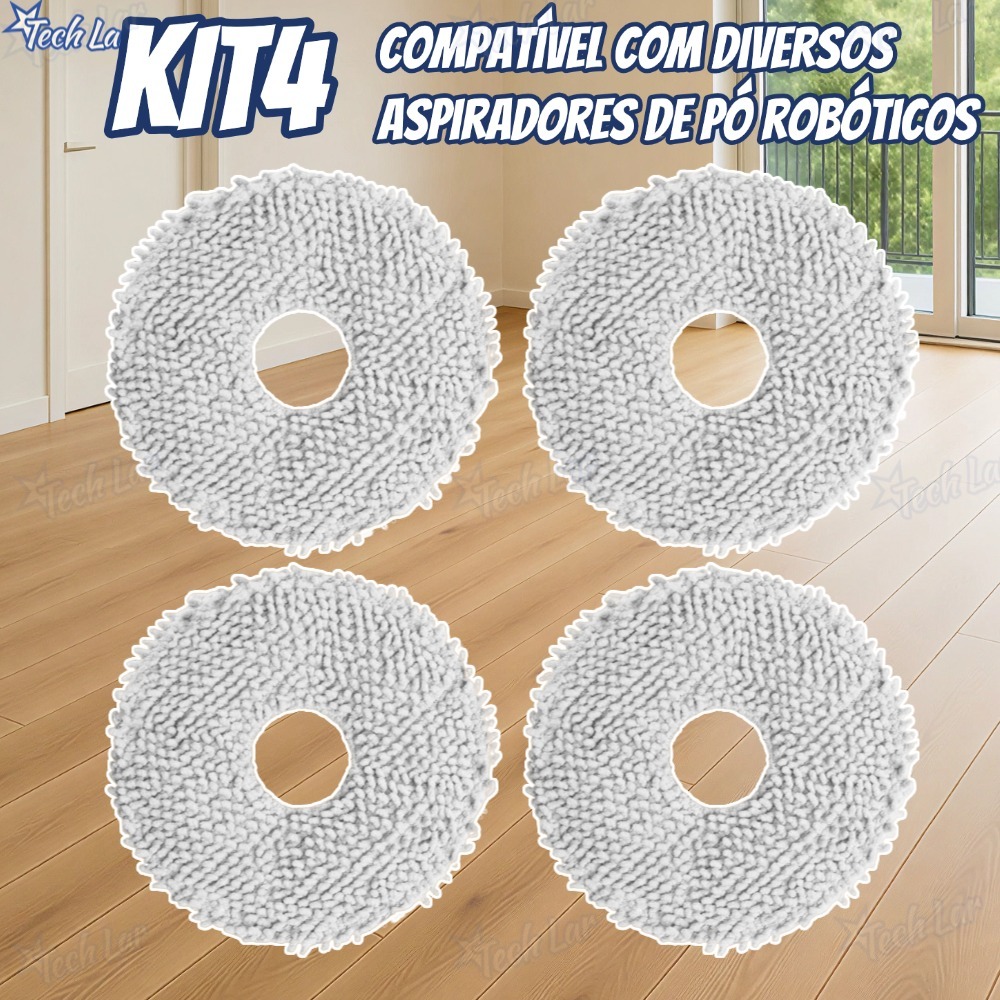 Kit Panos Mop de Reposição para Robô Aspirador Xiaomi S10+ / S20+ / X10+ / X20+ / Pro Max - Tl