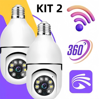 Kit 2 Câmera Segurança Prova D'água Infravermelho Lâmpada Externa 360 Sem Fio Wifi 2.4G-App V360 Pro em Oferta na Shopee