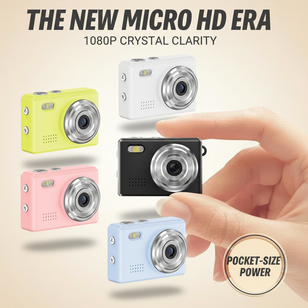 TechVibe KC005 Super Mini 1080P Câmera Chaveiro HD Display Gravador Portátil Leve Cores Fofas Bolsa Charme Acessório Gra