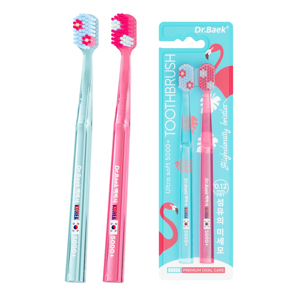 Dr. Escova de dentes de cerdas Super finas Baek | 5.000+ cerdas supermacias, cabo antiderrapante octogonal em Oferta na Shopee