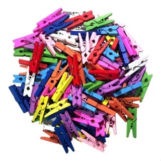 Kit 500 Mini Pregadores De Madeira Coloridos 2,5cm em Oferta na Shopee