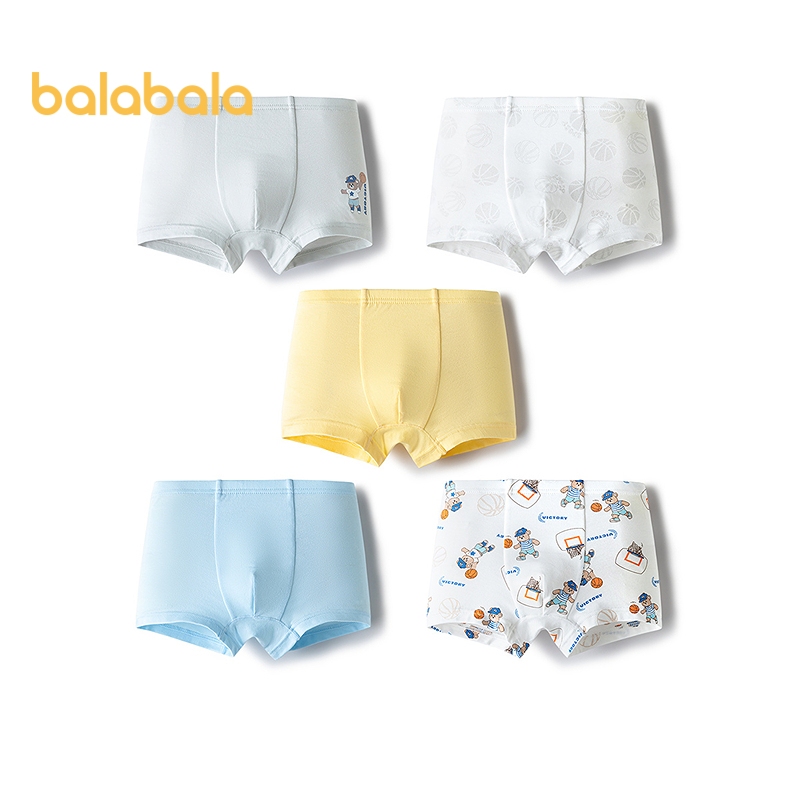 balabala Roupa Íntima Infantil Para Meninos 2026 Shorts Boxers Elásticos , Pacote Com 5 Cuecas Macias E Confortáveis Cri