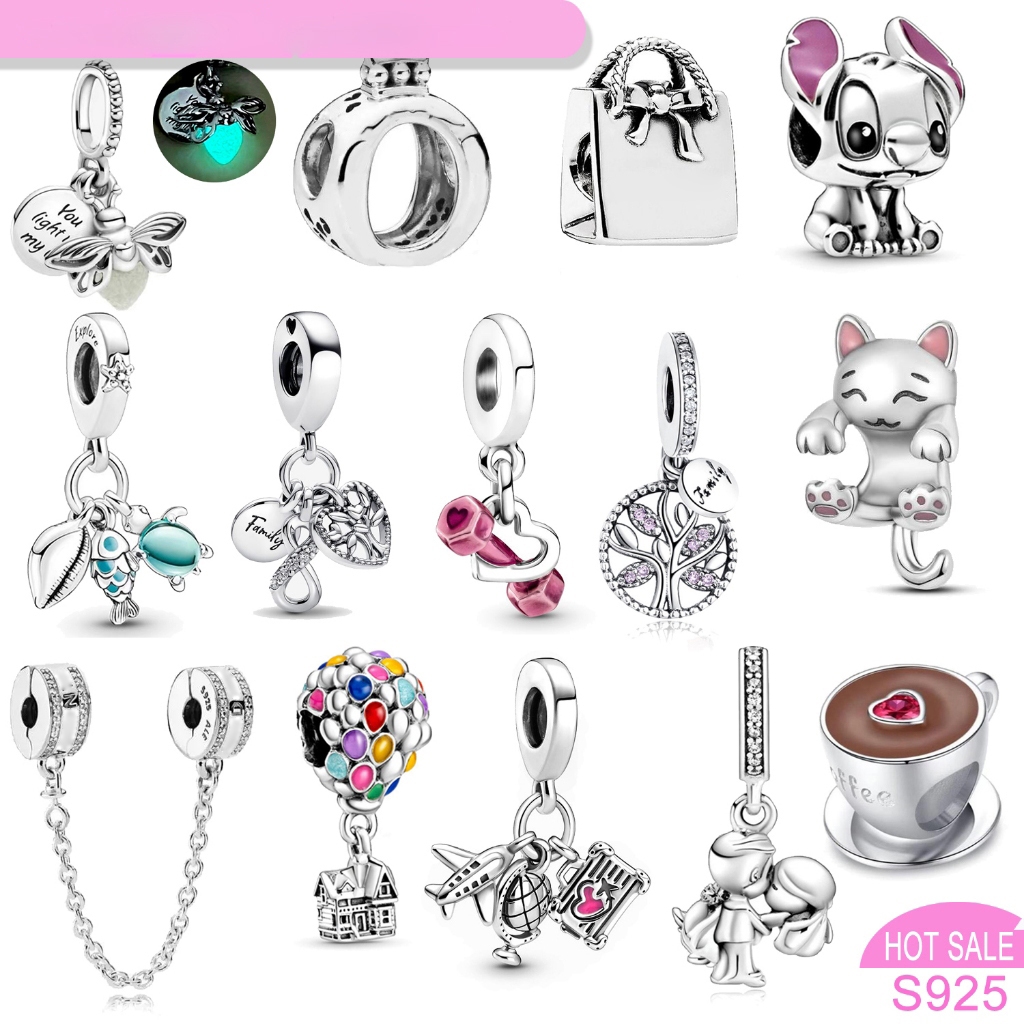 Berloques Pingentes Prata 925 Vagalume Amuletos Firefly Brilhante Na Lâmpada Fluorescência fit Pulseira Pingente