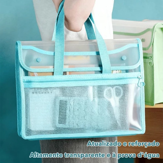 Pasta Impermeável para Documentos Bolsa Escolar de Mão para Material, Pasta para Provas em Oferta na Shopee