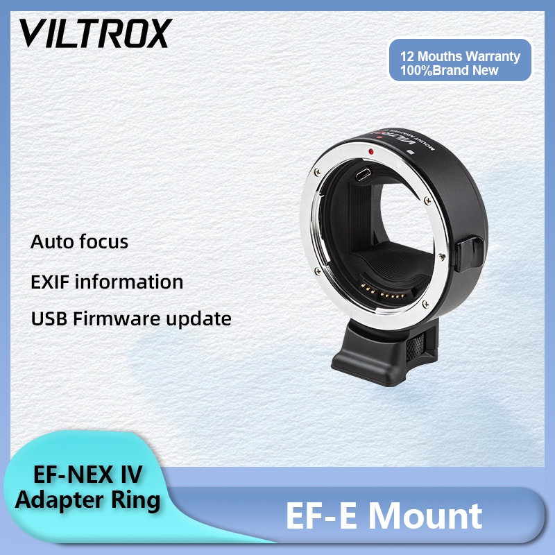 Adaptador De Lente De Foco Automático Viltrox EF-NEX IV Para Lentes Canon EOS S Sony E Full Frame A9 A7RII A7SII A7R4 A6