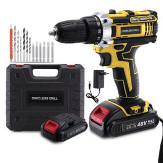 Furadeira Recarregável De 48V Para Uso Doméstico E Profissional , De Impacto Sem Fio , Conjunto Completo De Ferramentas em Oferta na Shopee