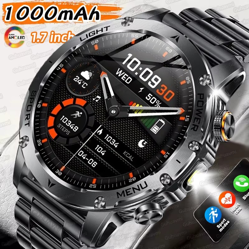 LIGE Multifuncional Relógio Inteligente Masculino 1000mAh Grande Capacidade Bateria Esporte