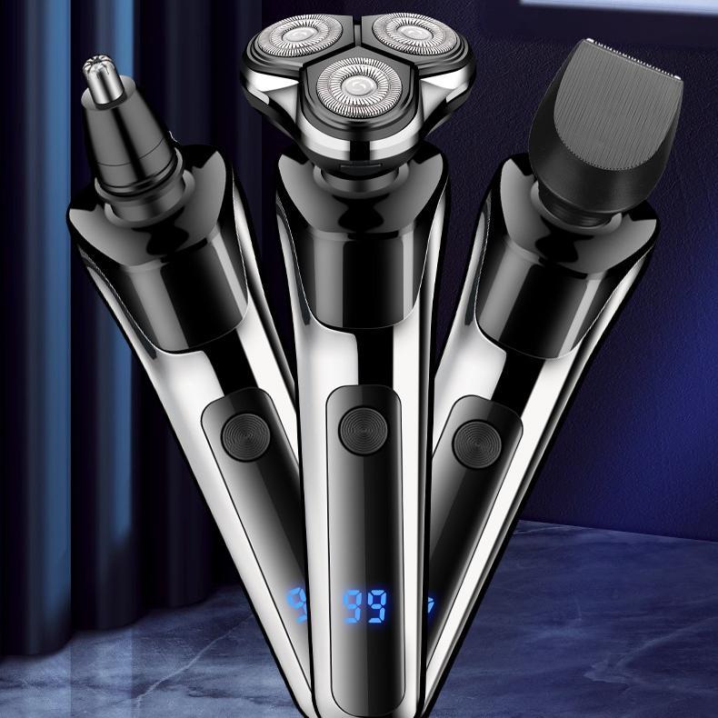Barbeador elétrico masculino recarregável com 3 lâminas