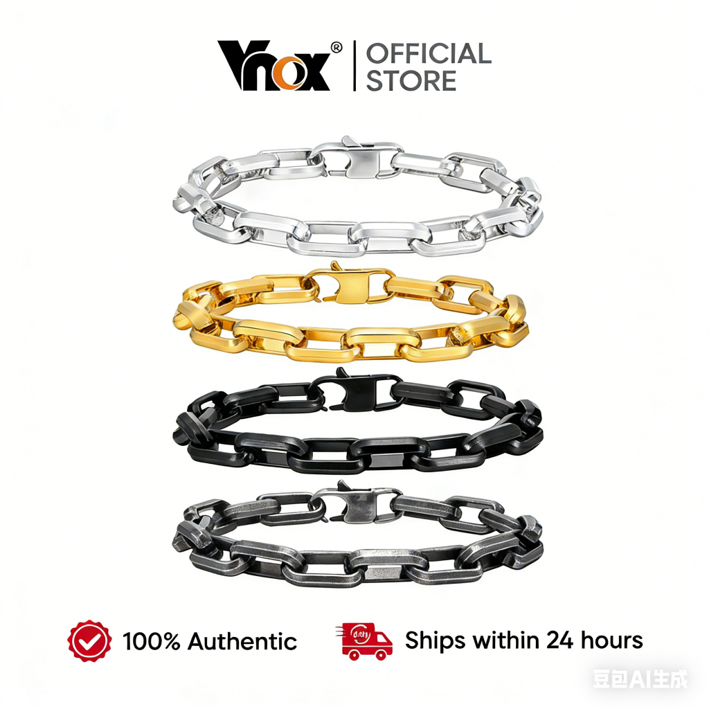 Vnox Vintage Oxidado Preto Elo De Corrente Masculino Pulseira Punk Aço Inoxidável Motocicleta Pulseiras Jóias Presentes
