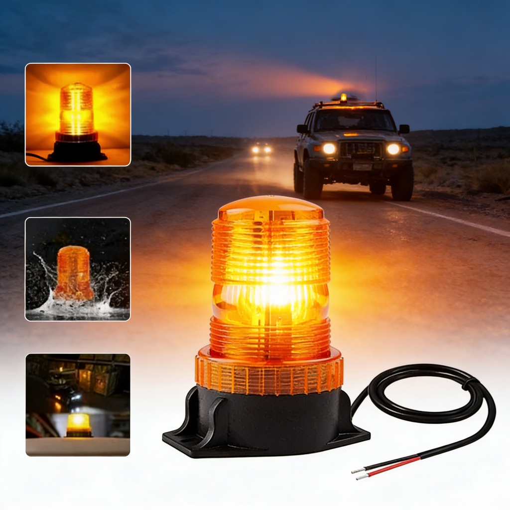 Giroflex LED Âmbar Redondo Sinalizador Emergência 9-80v sem Sirene para Empilhadeira Trator Carro Moto
