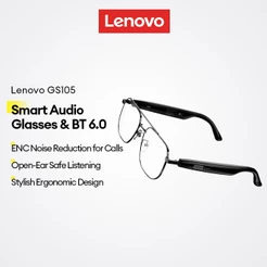 Óculos Inteligentes Lenovo GS105 E De Áudio Sem Fio Com Alto-Falante Aberto Bluetooth V6.0 plus ENC Redução De Ruído
