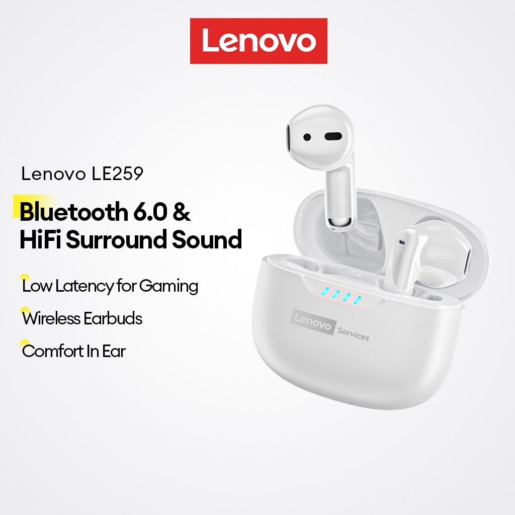 Fones De Ouvido Bluetooth Lenovo LE259 E Sem Fio Com V6.0 Som Surround HiFi Mais