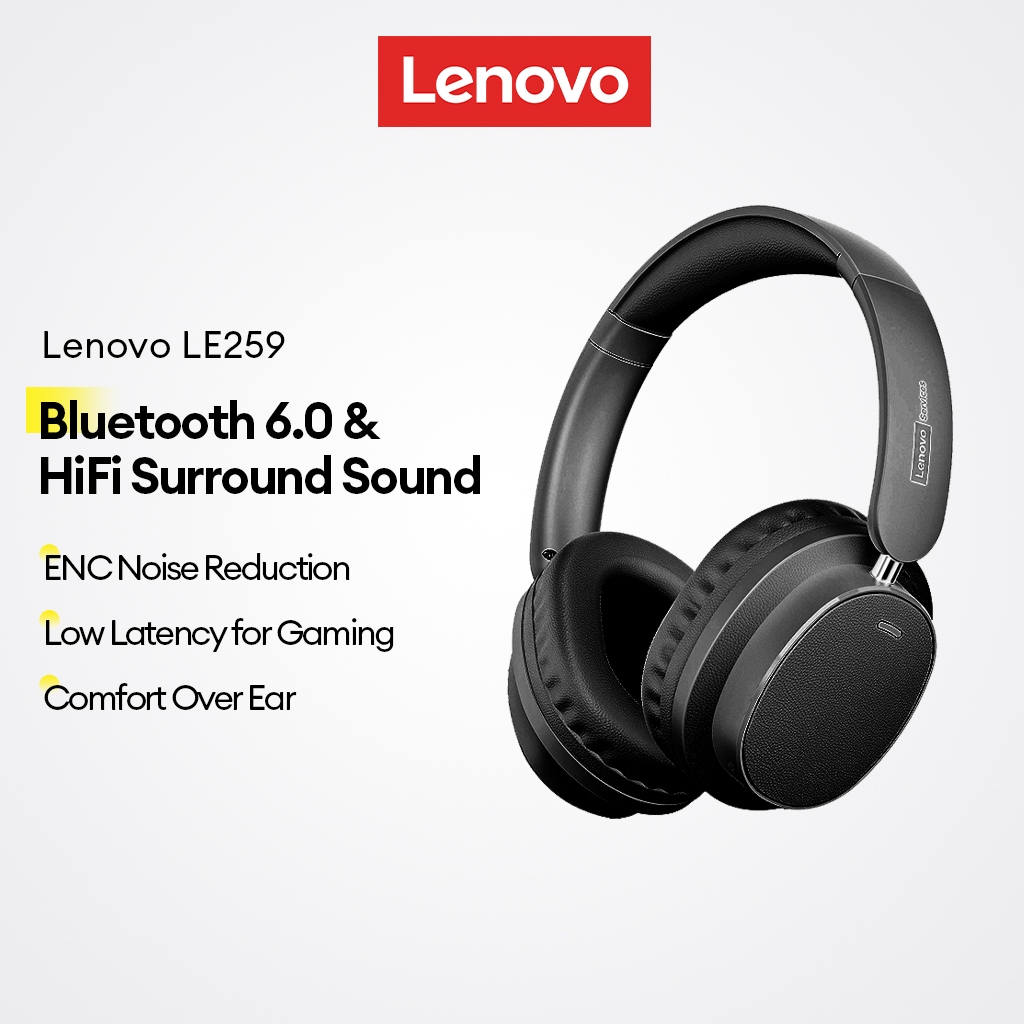 Fone Bluetooth Lenovo LS105 V6.0 Headphone Sem Fio Som Surround HiFi Microfone ENC Gamer Bass em Oferta na Shopee