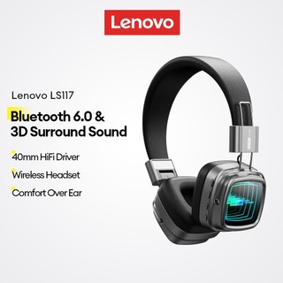 Fones De Ouvido Bluetooth Lenovo LS117 E Fone Sem Fio Com V6.0 Som Surround 3D Mais Driver HiFi De 40 Mm