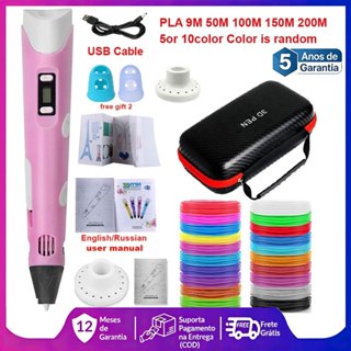 Caneta De Impressão Mágica 3D Grátis 10M DIY PLA Filamento Desenho Brinquedo Presente De Aniversário Criança ABS Tela LC em Oferta na Shopee