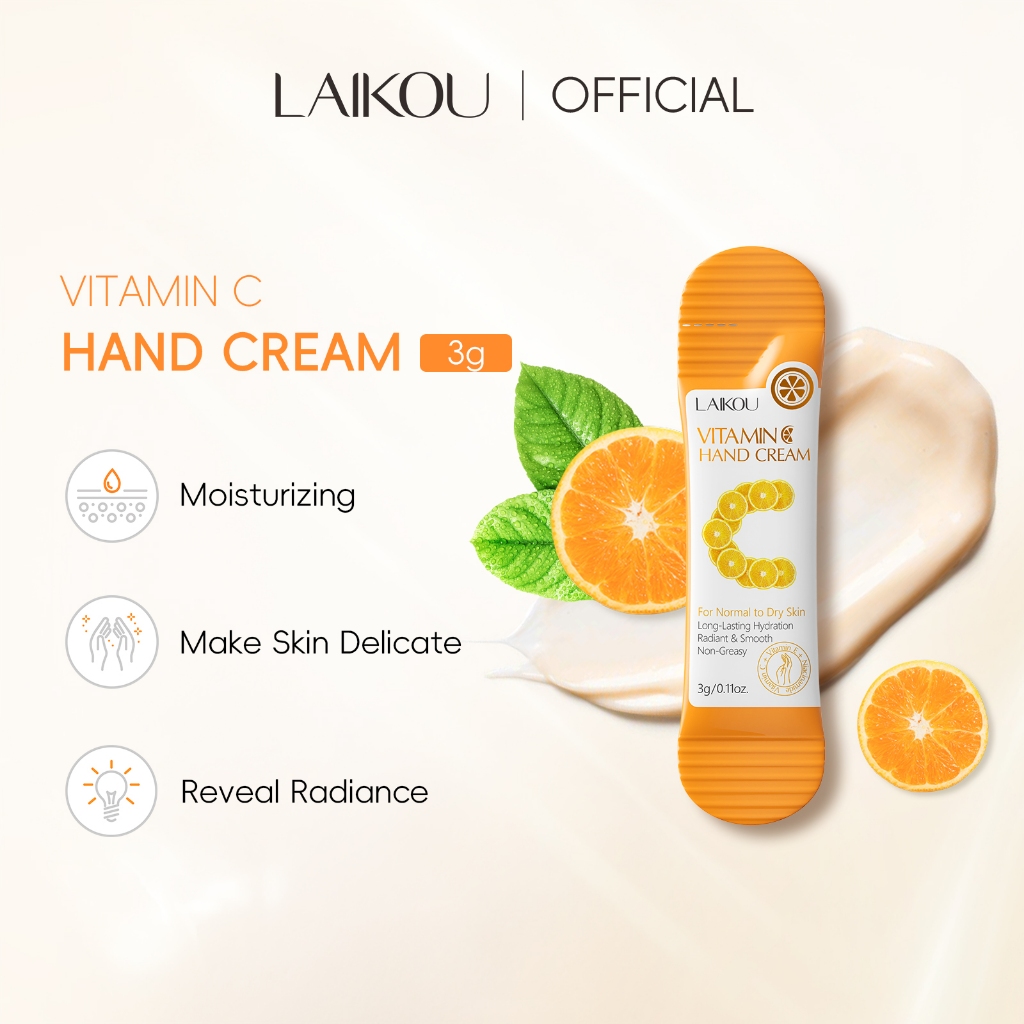 LAIKOU Creme Para As Mãos Com Vitamina C Niacinamida E-Hidratação Iluminadora De Longa Duração , Fórmula Não Gordurosa