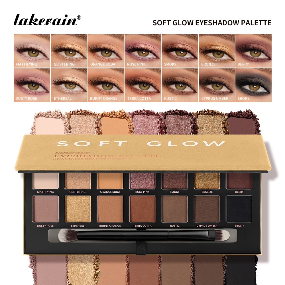 Paleta De Sombras Lakerain Soft Glow Com Sombra , Iluminador , Contorno , Bronzeador E Delineador