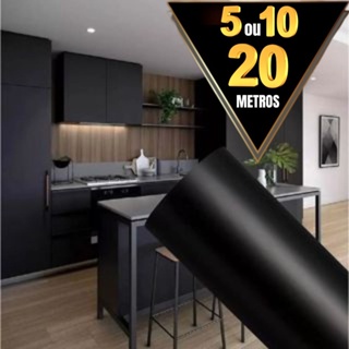 Papel Adesivo Preto 2 /5 /10 ou 15 METROS X 45CM Adesivo Para Parede Moveis Geladeiras Eletrodoméstico em Oferta na Shopee
