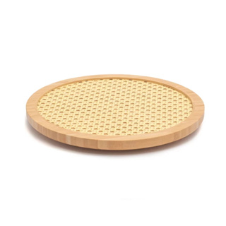 Bandeja Giratória de Bambu 30cm Redonda Estilo Japonês para Mesa em Oferta na Shopee