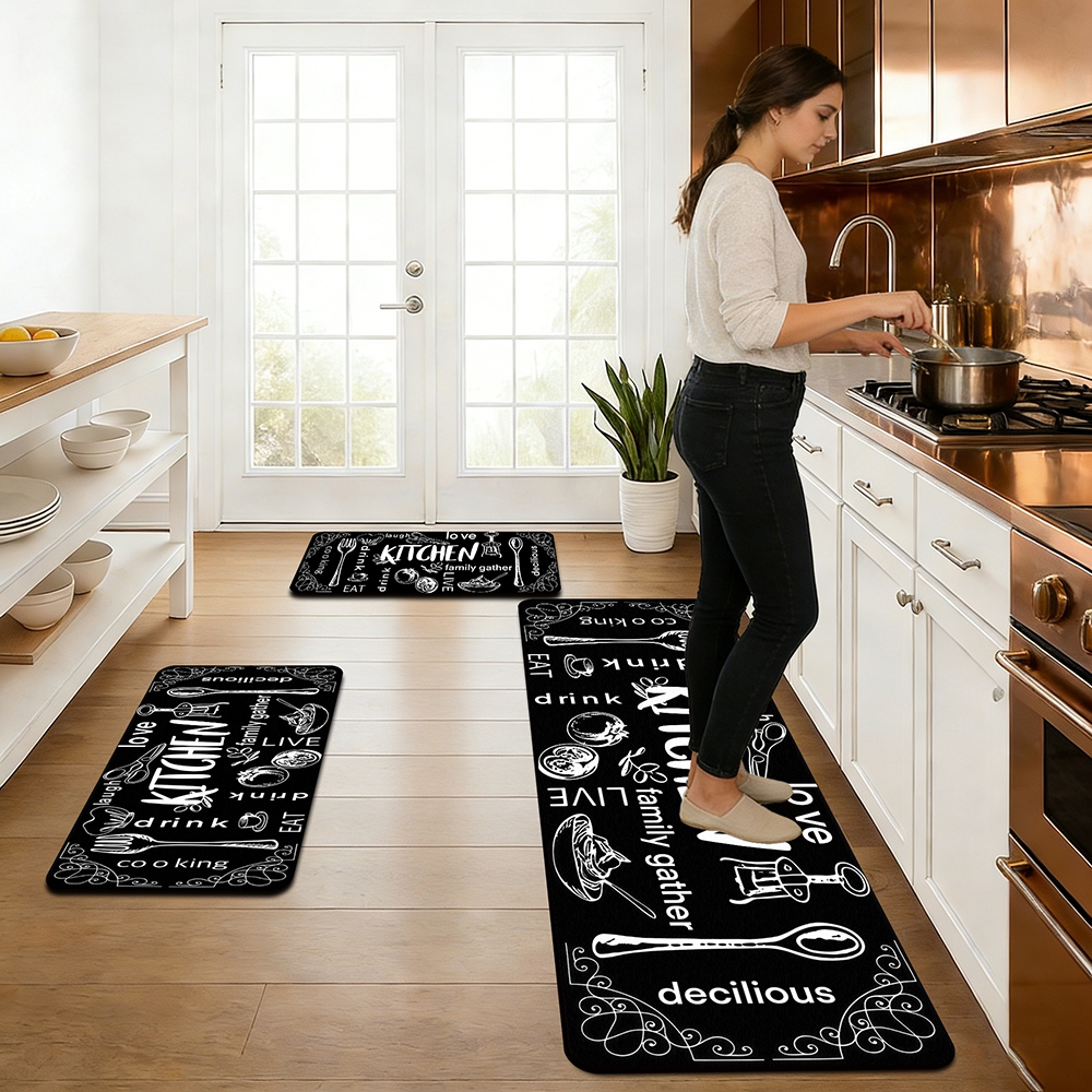 material de borracha anti-deslizante do tapete da cozinha inclui 90 * 34+60 * 34+60 * 34