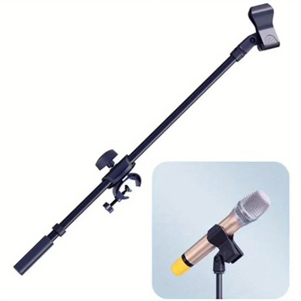 Suporte giratório para microfone com clipe universal tipo panqueca, gimbal e clipe para celular/tablet