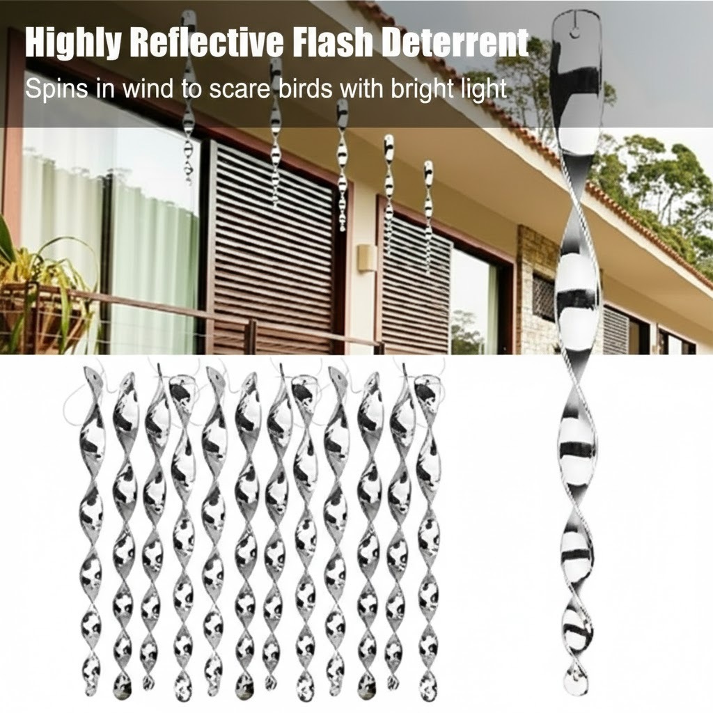 Hastes Espirais Repelentes De Pássaros De 10 Unidades-Dispositivos Refletivos De Susto De Jardim Ativados Por Vento De 3 em Oferta na Shopee