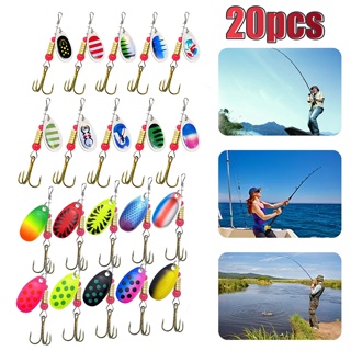 20pcs metal spinner Combinado,Isca De Pesca Truta,kit Caixa De Equipamento Conjunto Para Fundição,Gancho rotativo triplo em Oferta na Shopee