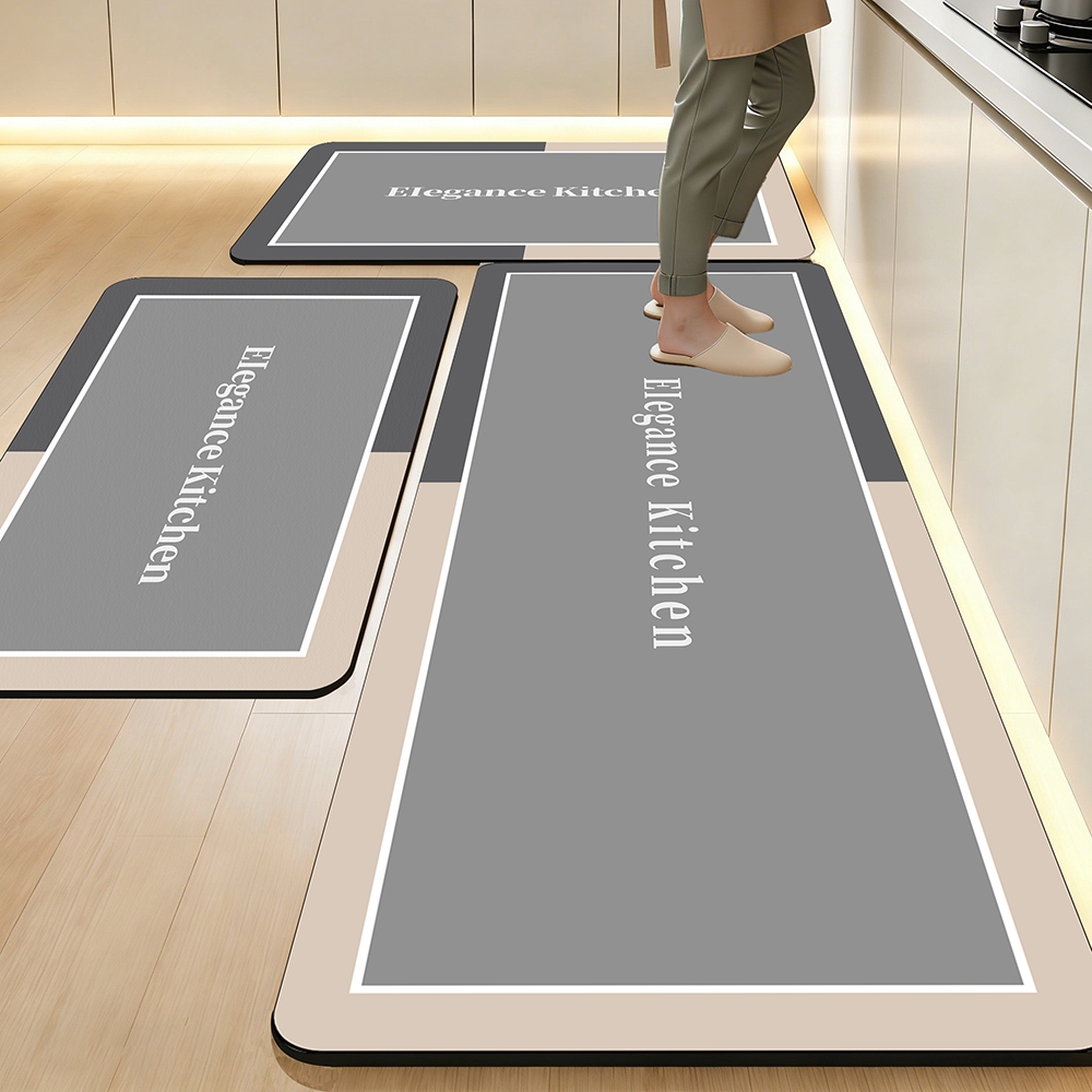 Kit 3 Tapetes de Cozinha Tamanho Grande - Borracha Antiderrapante, Super Absorvente e Fácil de Limpar 160x50+80x50+80x50 em Oferta na Shopee